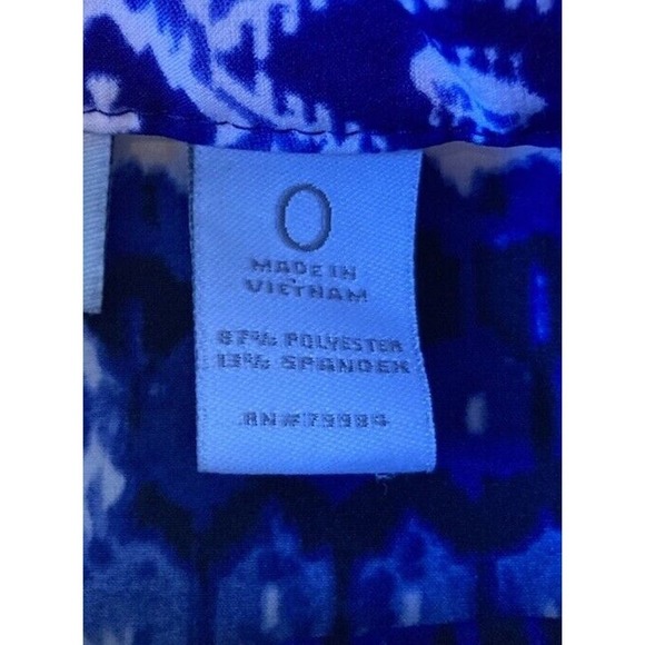 Zenergy By Chico’s Full Zip Patterned Jacket Top Size 0 Women’s Blue - Picture 4 of 8